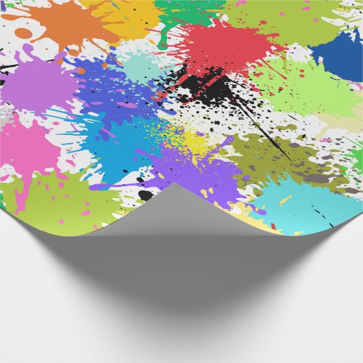 画家（ばちゃばちゃ）跳ねるアーティストギフトラッピング紙転が ラッピングペーパー (角)