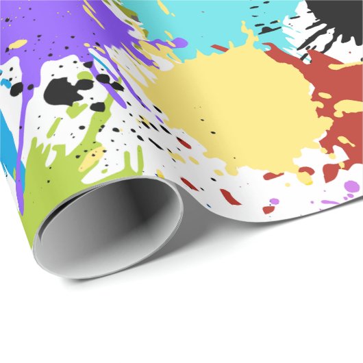 画家（ばちゃばちゃ）跳ねるアーティストギフトラッピング紙転が ラッピングペーパー (ロールコーナー)