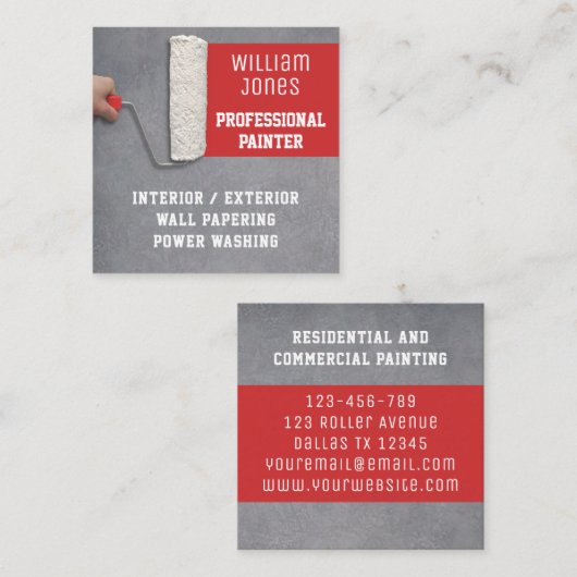 画家 スクエア名刺 (正面/裏面)