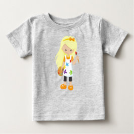 画家、ペイントアーティスト、かわいい女の子、金髪 ベビーTシャツ