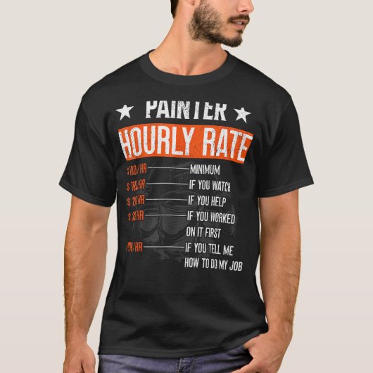 画家 – 画家の時給 Tシャツ (正面)