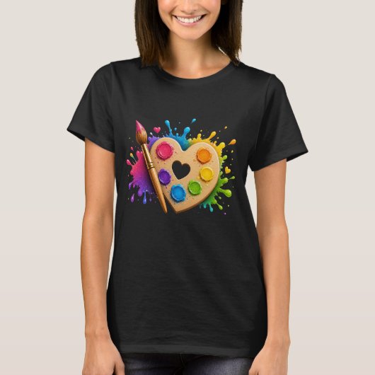 画家 絵を描く アーティスト Tシャツ (正面)