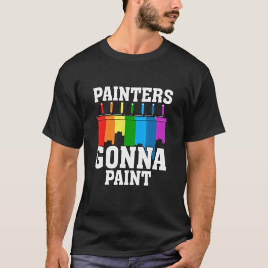 画家Punアーティス絵を描トのペイント1 Tシャツ (正面)