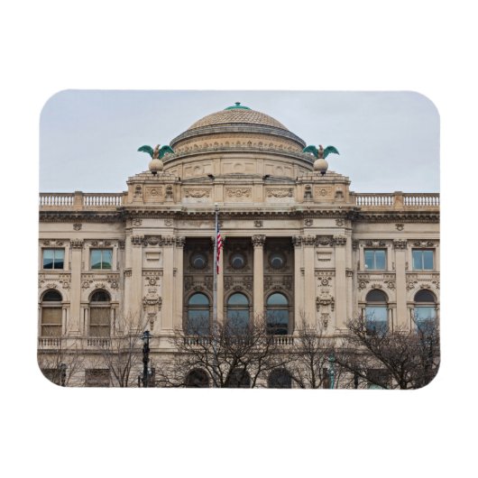 画期的なミルウォーキー公共図書館の外観 マグネット (横)