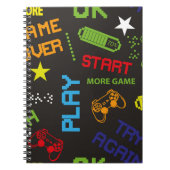 画素ゲームスタイルにおけるシームレスな抽象芸術パターンウィット ノートブック (正面)