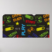 画素ゲームスタイルにおけるシームレスな抽象芸術パターンウィット ポスター (正面)