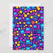 画素パーティー誕生日招待状レトロゲーマーテーマ 招待状 (裏面)