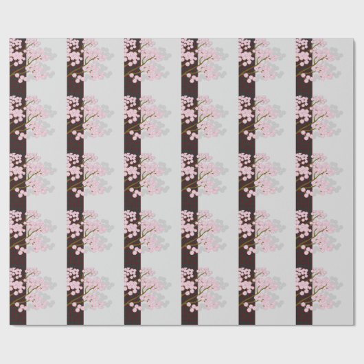 画面と日本のピンクのさくらんぼ花贈り物ラップ ラッピングペーパー (フラット)