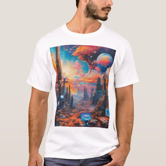 画面静か：文明の失った物語 Tシャツ (正面)