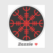 畏怖のヘルム – エイギシジャルムール（黒に赤） シール (シート)