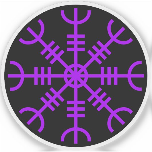 畏怖のヘルム – エーギシャルムールムール（黒に紫） シール (正面)