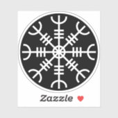 畏怖のヘルム – Aegishjalmur （黒に白） シール (シート)