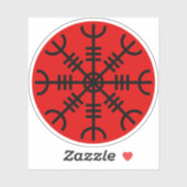 畏怖のヘルム – Aegishjalmur （黒の赤） シール (シート)