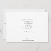 畏怖の最初聖餐の停止 招待状 (裏面)