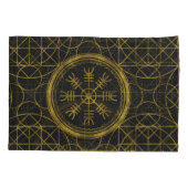 畏怖の護符のバイキングの保護runesの舵輪 枕カバー (裏面)