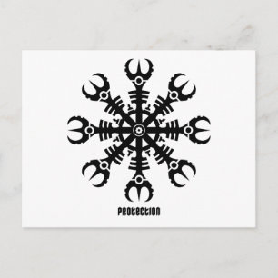 畏怖- Aegishjalmur No.2 (黒)のヘルメット ポストカード