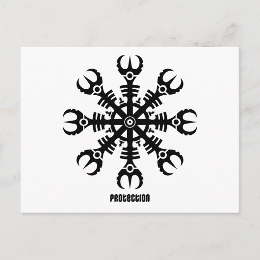 畏怖- Aegishjalmur No.2 (黒)のヘルメット ポストカード (正面)