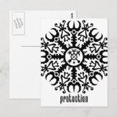 畏敬のヘルメット – Aegishjalmur No. 1 （黒） ポストカード (正面/裏面)