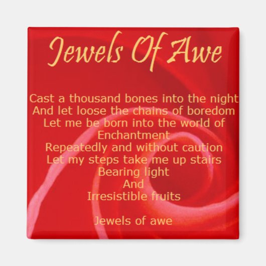 畏敬の念を抱く宝石 マグネット (正面)