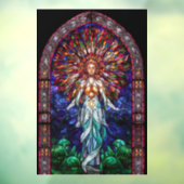 畏敬の念インスパイアを抱いたバックライト付きステンドグラス窓 ウィンドウサイン (シート3)