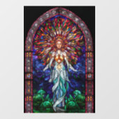 畏敬の念インスパイアを抱いたバックライト付きステンドグラス窓 ウィンドウサイン (シート)