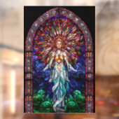 畏敬の念インスパイアを抱いたバックライト付きステンドグラス窓 ウィンドウサイン (シート2)