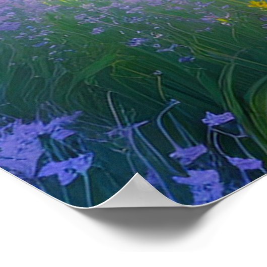 畏敬の念インスパイアを抱いた緑の草原 ポスター (角)