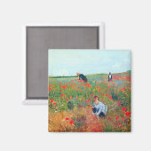 畑で花を摘むメアリーカッサット マグネット (正面/裏面)