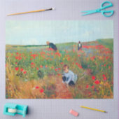 畑で花を摘むメアリーカッサット 薄葉紙 (クラフト)