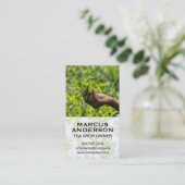 畑で茶畑を摘む 名刺 (スタンド正面)