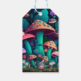 畑にキノコが溶け込む ギフトタグ