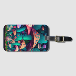 畑にキノコが溶け込む ラゲッジタグ