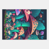 畑にキノコが溶け込む ラッピングペーパーシート (正面2)