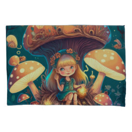 畑にキノコが溶け込む 枕カバー