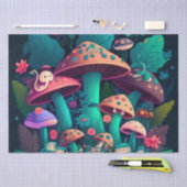 畑にキノコが溶け込む 薄葉紙 (クラフト)