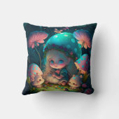 畑のキノコのエルフ装飾用クッション クッション (裏面)