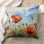 畑のケシ クッション (ブランケット)