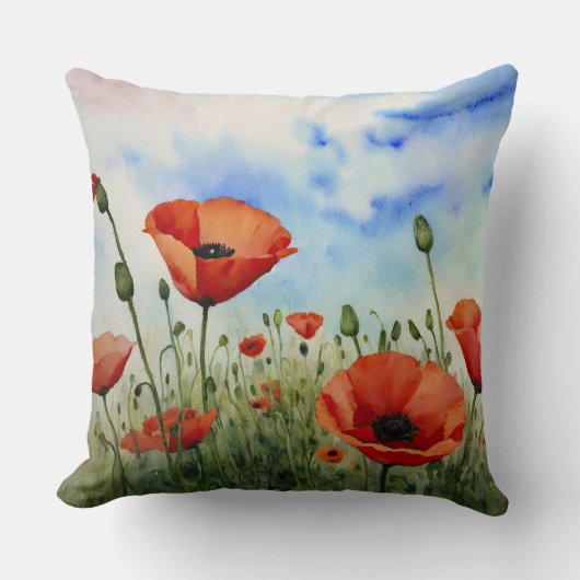 畑のケシ クッション (正面)