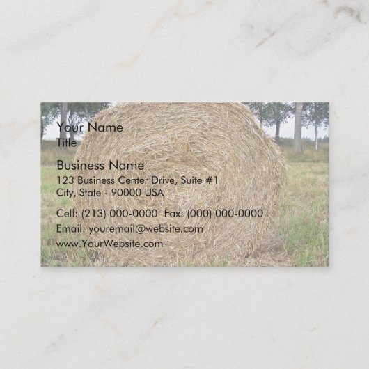 畑の干し草俵 名刺 (正面)