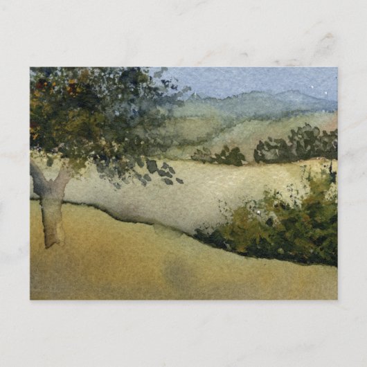 「畑の木#1」田舎道はがき ポストカード (正面)