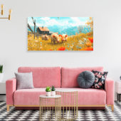 畑遊の子豚 キャンバスプリント (インサイチュ (リビング))