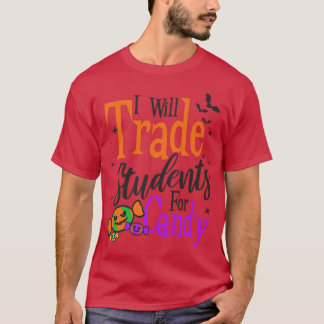 留学生のためのキャンディデザインハロウィーン先生1 Tシャツ