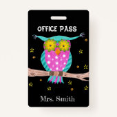 留学生パスバッジのフクロウ バッジ (正面)