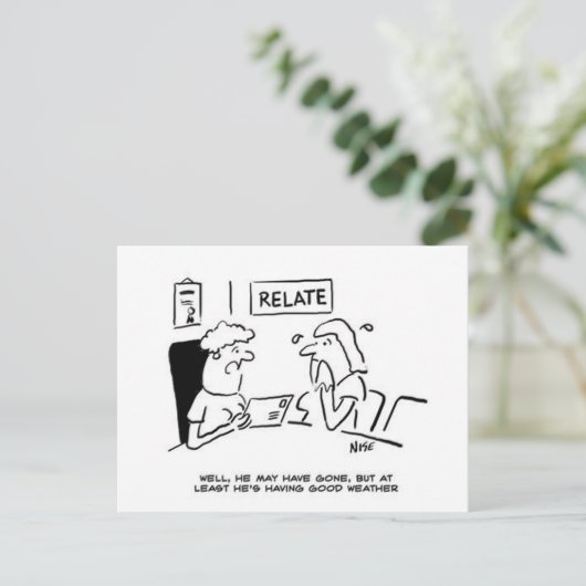 留守の夫がはがきを送る。 ポストカード (スタンド正面)