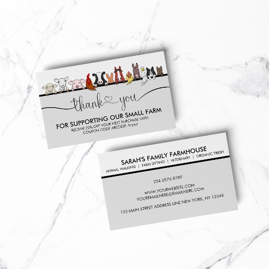 畜産動物獣医への感謝 名刺