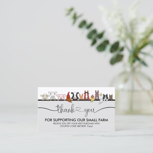 畜産動物獣医への感謝 名刺 (スタンド正面)