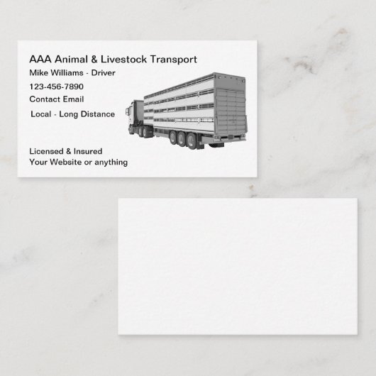 畜産輸送サービス 名刺 (正面/裏面)