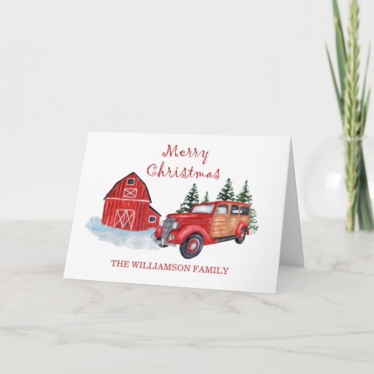 畜素朴舎とヴィンテージトラックメリークリスマス シーズンカード (正面)
