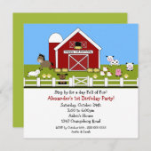 畜舎のおもしろい1歳 招待状 (正面/裏面)