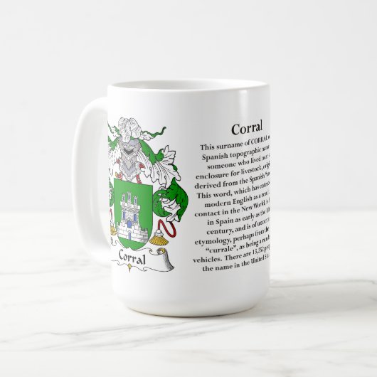 畜舎家族の紋章付き外衣 コーヒーマグカップ (正面左)